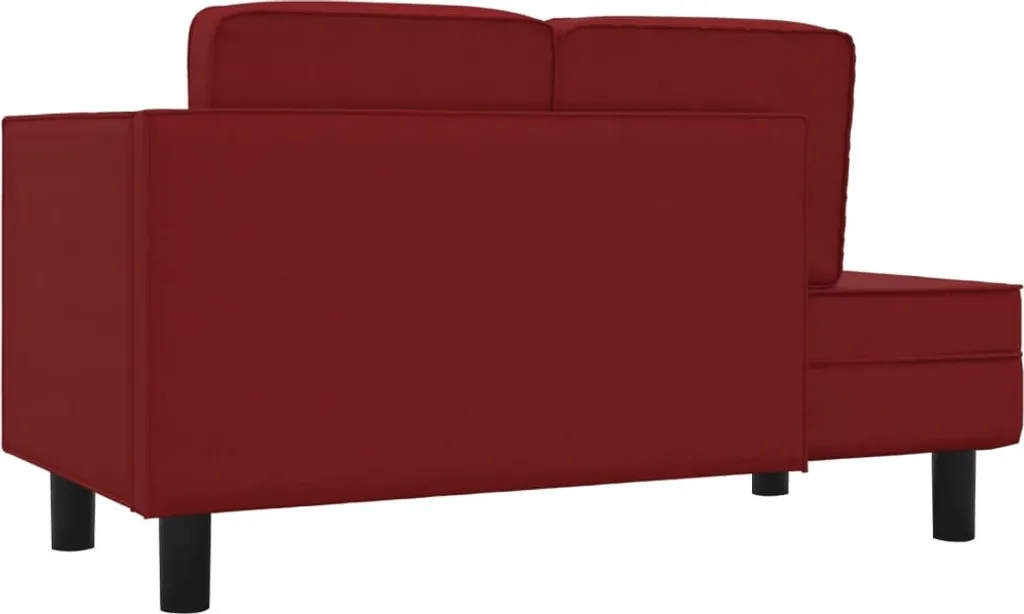 vidaXL Chaise longue similicuir rouge vin avec coussin design
