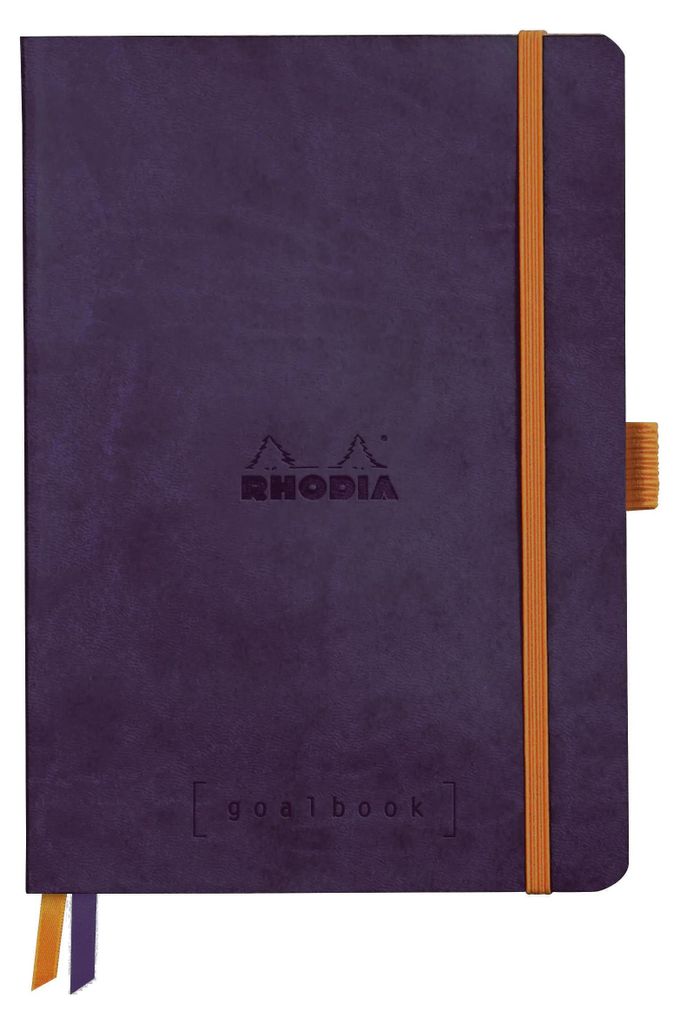 Rhodia Goalbook A5 120 Bl elfenbein 90g, Dot/punktkariert Aubergine 117825C