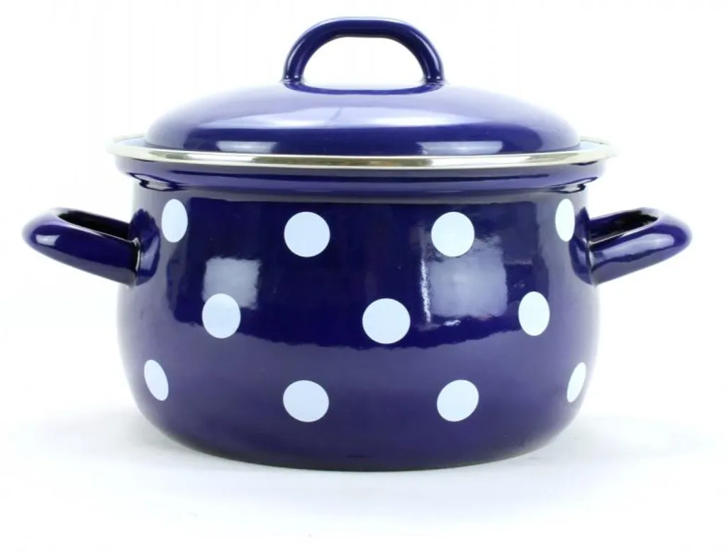 Pentola Belis Sfinx Smaltata 18cm Blu Pois - Compatibile Induzione
