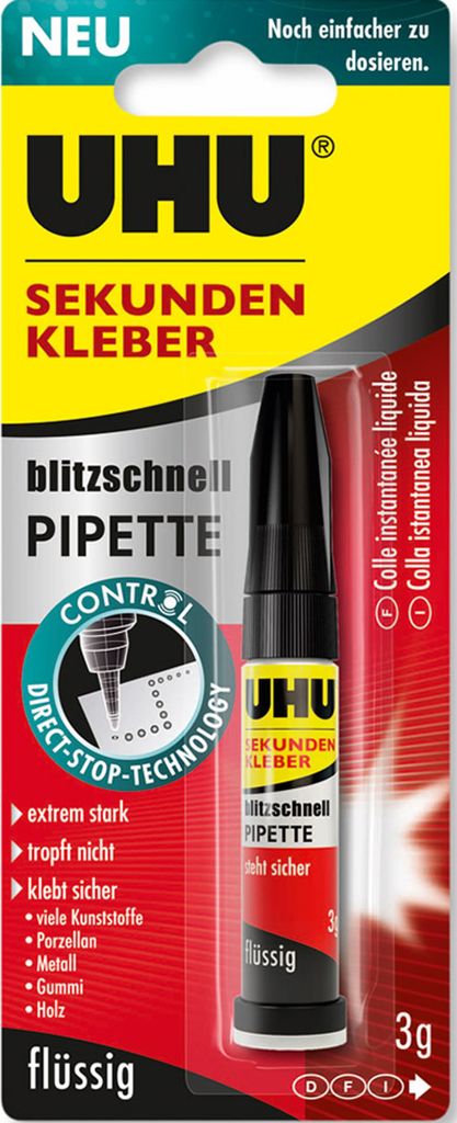 UHU blitzschnell PIPETTE Sekundenkleber 3,0 g Produktbild 