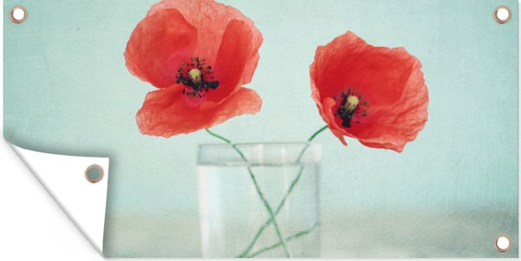 MuchoWow 160x80 cm Outdoor-Poster Gartendeko Sichtschutz Garten Poster für den Garten Mohn - Stilleben - Blumen
