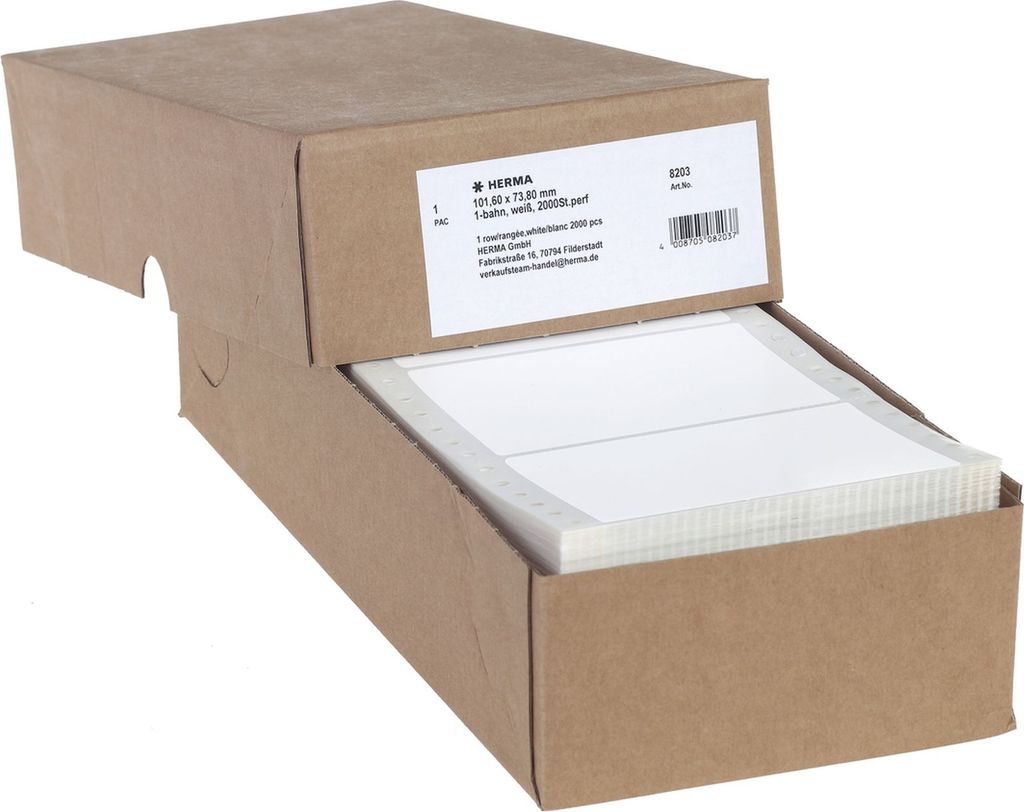Computeretiketten endlos 101,6x73,8mm 1-bahnig perforiert VE=4x2000 Stück