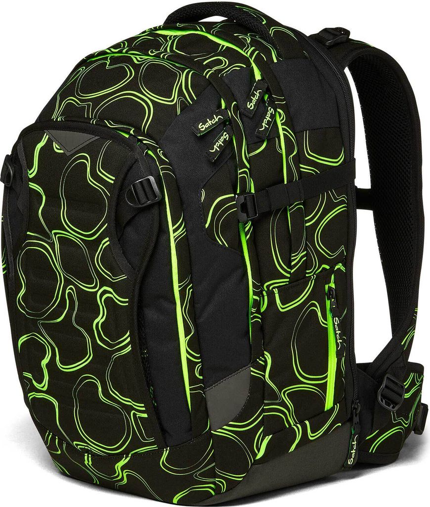 satch Schulrucksack Match Green Sup schwarz neongrün Produktbild 7