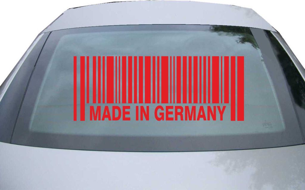 Indigos UG - Aufkleber Heckscheibe & Motorklappe DE2023 - rot - 600x228 mm - Germany - Auto Scheiben Fenster Heckklappe Tuning Racing JDM - Die cut