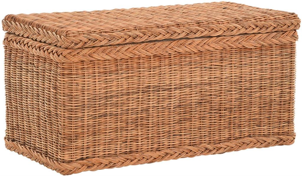 KRINES HOME Truhe / Wäschetruhe aus Rattan (Natur, Klein)