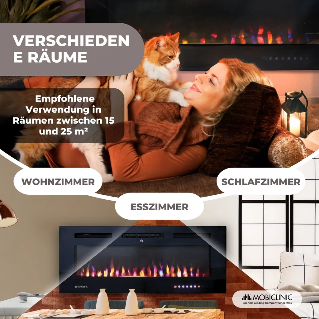 Cheminée électrique anti-surchauffe pour un chauffage sécurisé WiFi