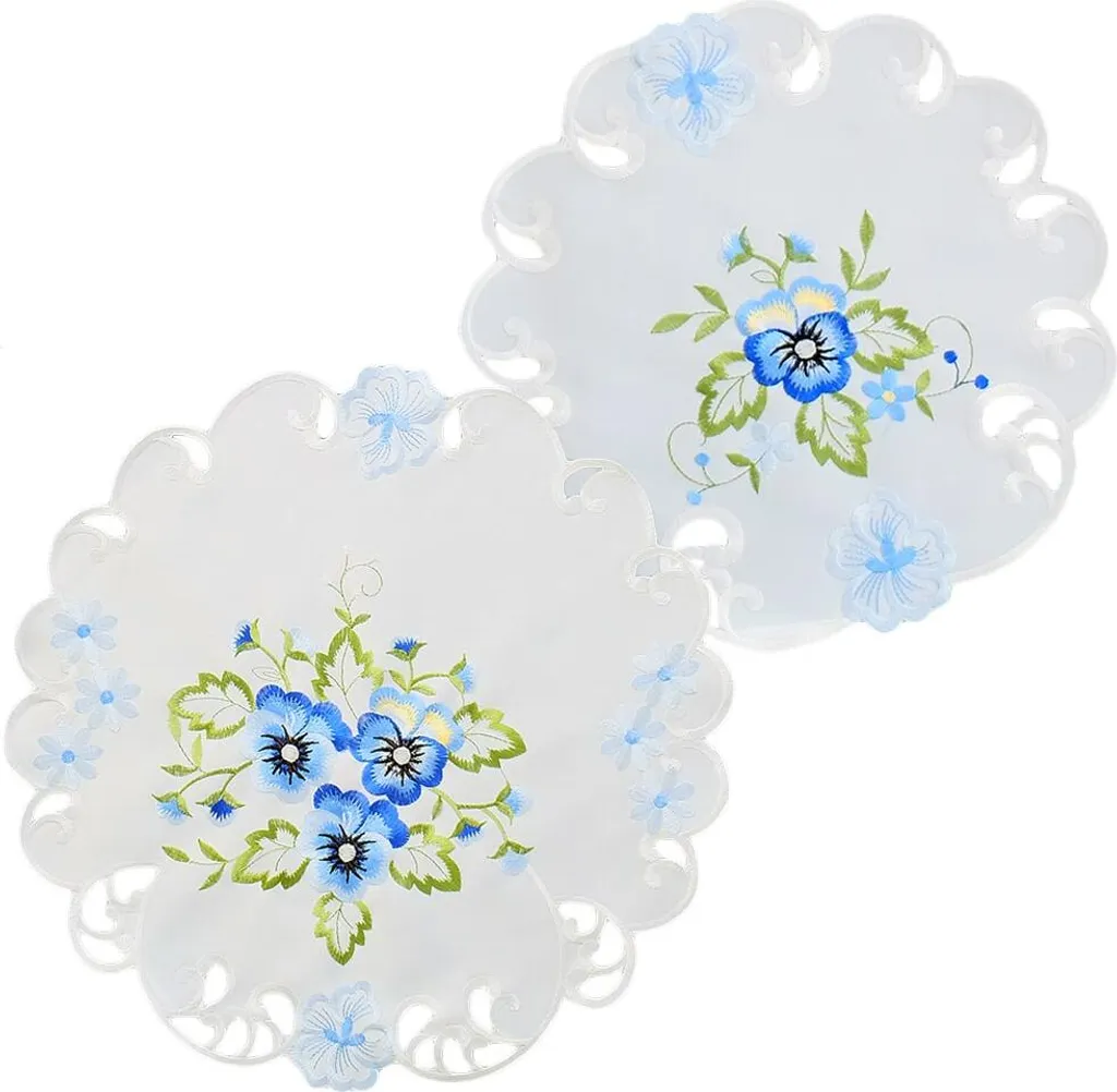 Recensione Set ELKE Pansy Blu Poliestere: Tovagliette Ø30/40cm Resistenti