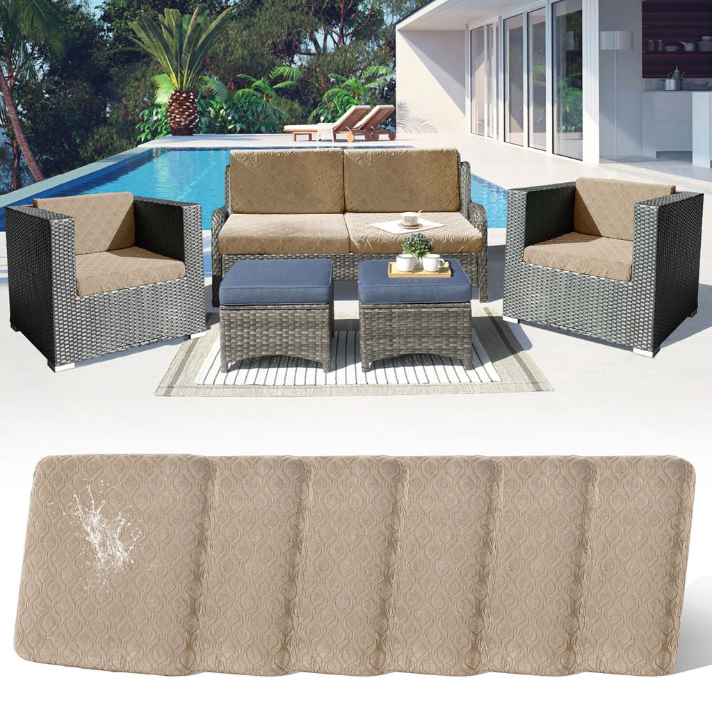 6 Stück Outdoor Kissen Wetterfest Sofabezug Wasserdicht Sofa Sitzkissenbezug Outdoor Sofa Überzug Bezüge Für Gartenpolster Sofa Cushion Cover S...
