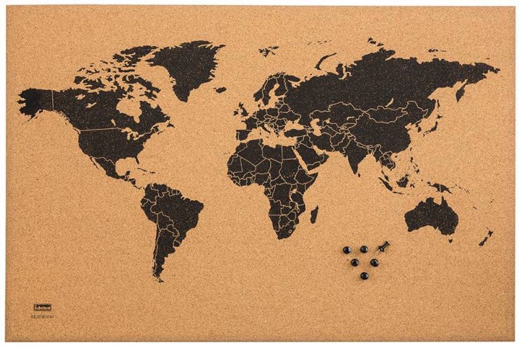 Kork Pinnwand mit Weltkarte / Größe: 60 x 40cm