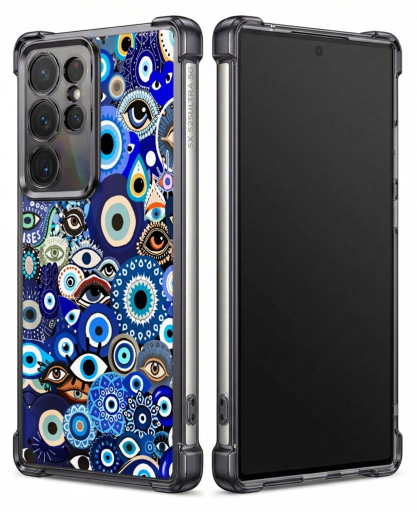 Personalisierte Hülle mit Bild für Samsung Galaxy S24+ Elektroplattiert TPU Stoßdämpfer Handyhülle mit Musterdesign mit blauen Augen