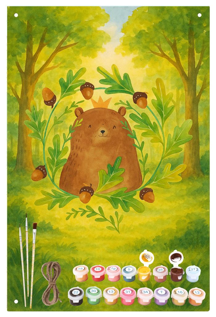 Mr. & Mrs. Panda Malen nach Zahlen Bär König Design - Weiß - Geschenk, Blechschild, Vatertag, Daddy, Papa, Vater, Dad, set, Metallplatte, zahlen...