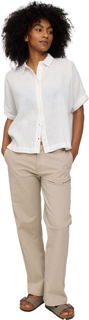 Mazine Damen Kurzarmhemd Short Sleeve Linen Shirt, Größe:L, Farben:bright white