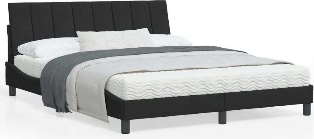 Maison Exclusive - Bettgestell ohne Matratze "Hanko" Schwarz 160x200 cm Samt