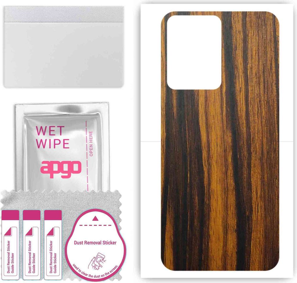 apgo Rückseite Schutzfolie, Skin, kompatibel mit Vivo Y35 4G, Hinten Displayschutzfolie aus Vinylfolie, kratzfest, einfache Montage - Tigerwood