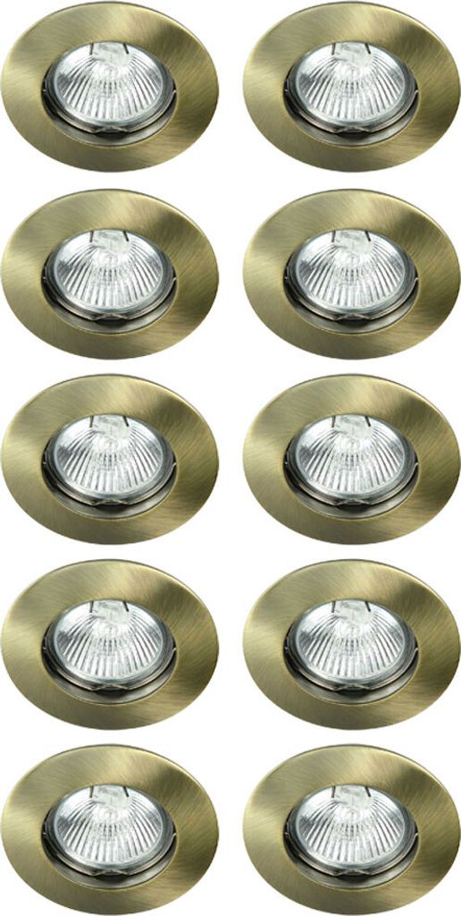 10 x Einbaustrahler Einbauleuchte DITO DS02B Messing Produktbild 