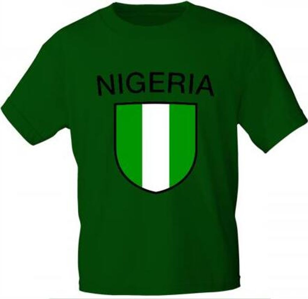 T-Shirt mit Print Fahne Flagge Nigeria 76421 dunkelgrün Gr. Produktbild 