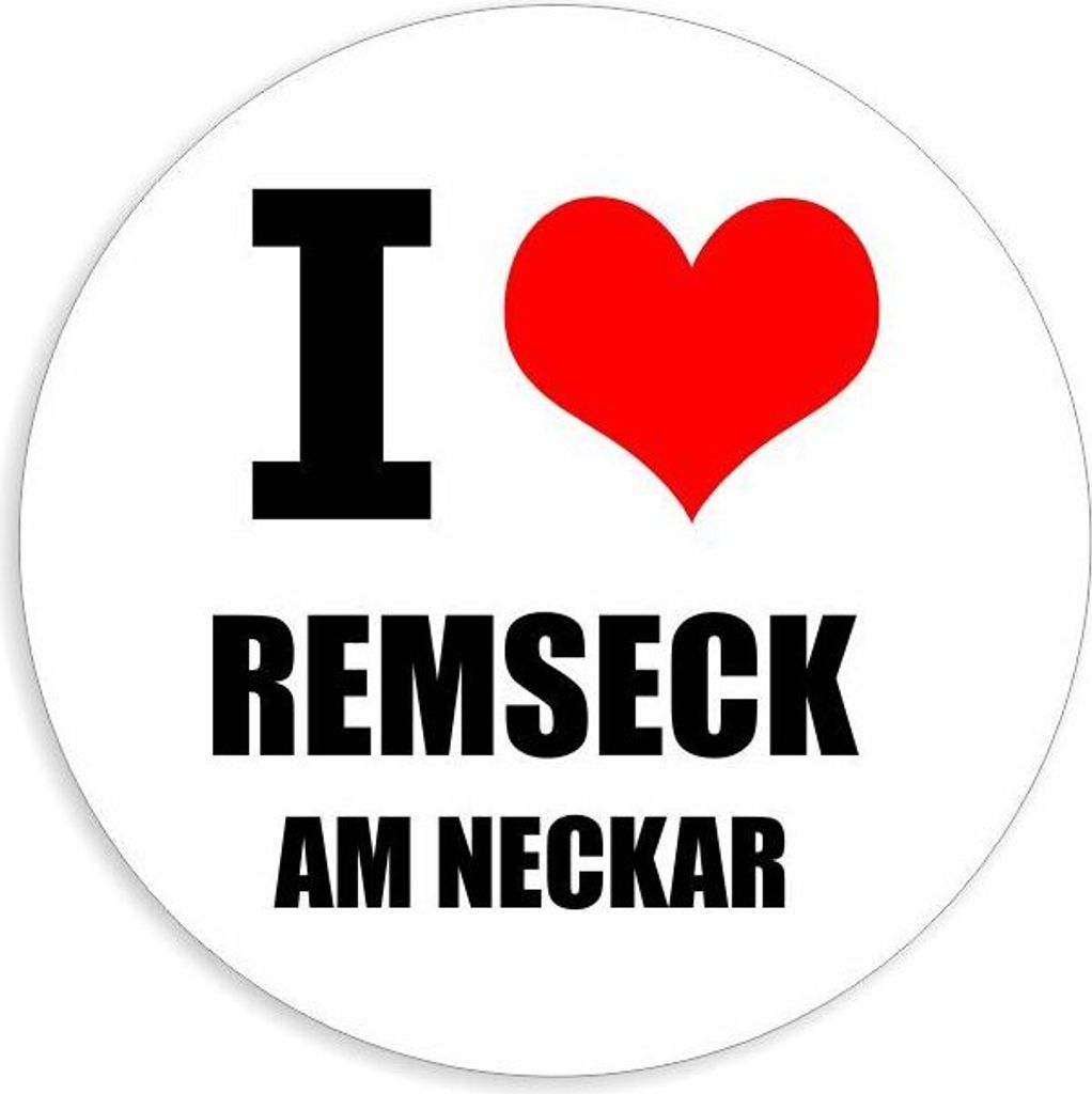 Kiwistar - Autoaufkleber - 8x8 cm - außen klebend - I love Remseck am Neckar für Auto, Laptop, Fahrrad, LKW, Motorrad Aufkleber mehrfarbig Sticke...
