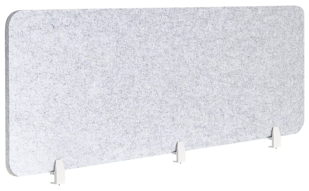 BELIANI Schreibtisch Trennwand Grau Stoff PET Kunststoff 180 x 50 cm zum Aufstellen Klemmen Schallschutz Sichtschutz Pinnwand Büro Home Office