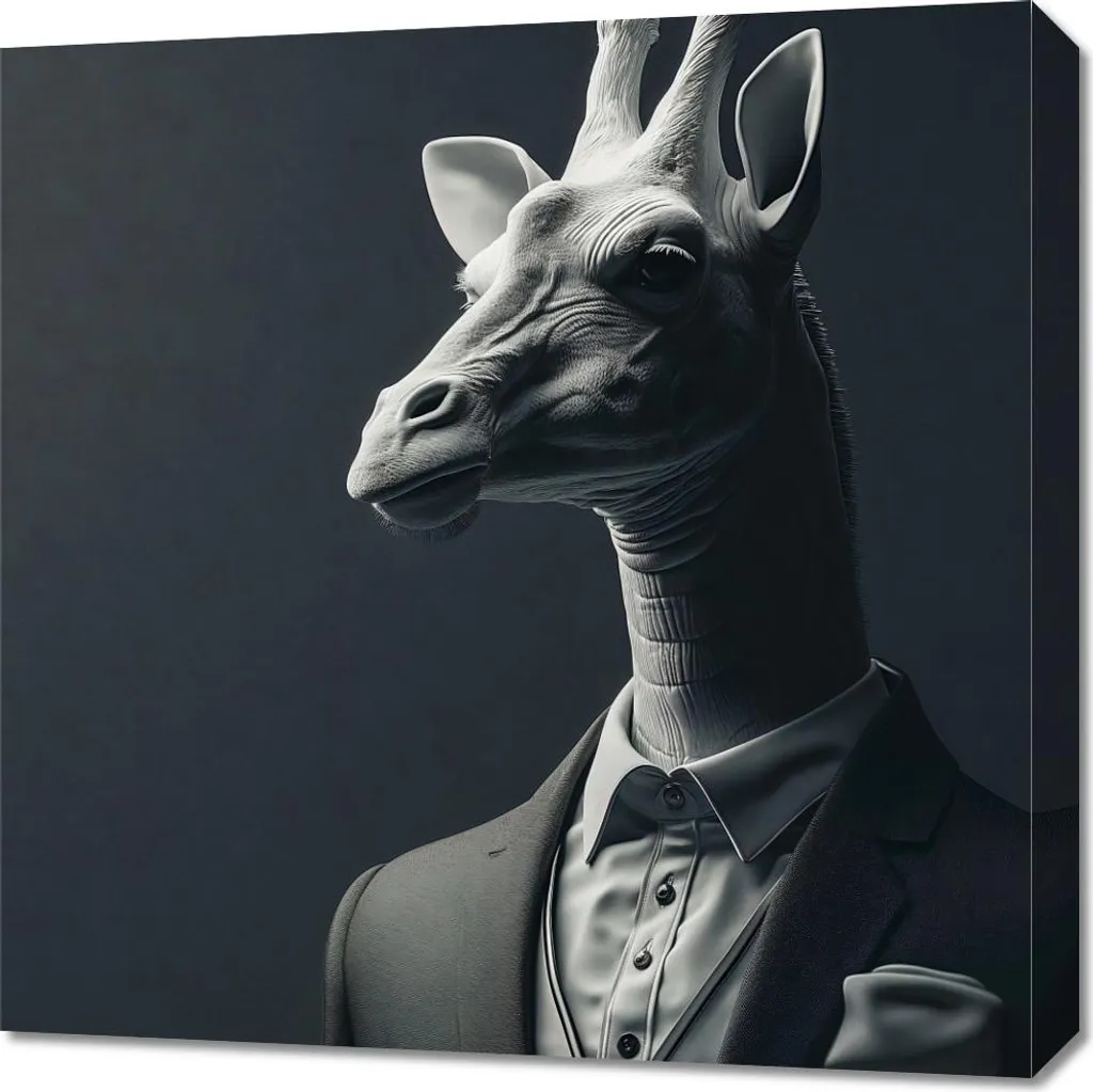 Tableau Girafe 60x60 cm pour chambre d'enfant - Déco murale douce