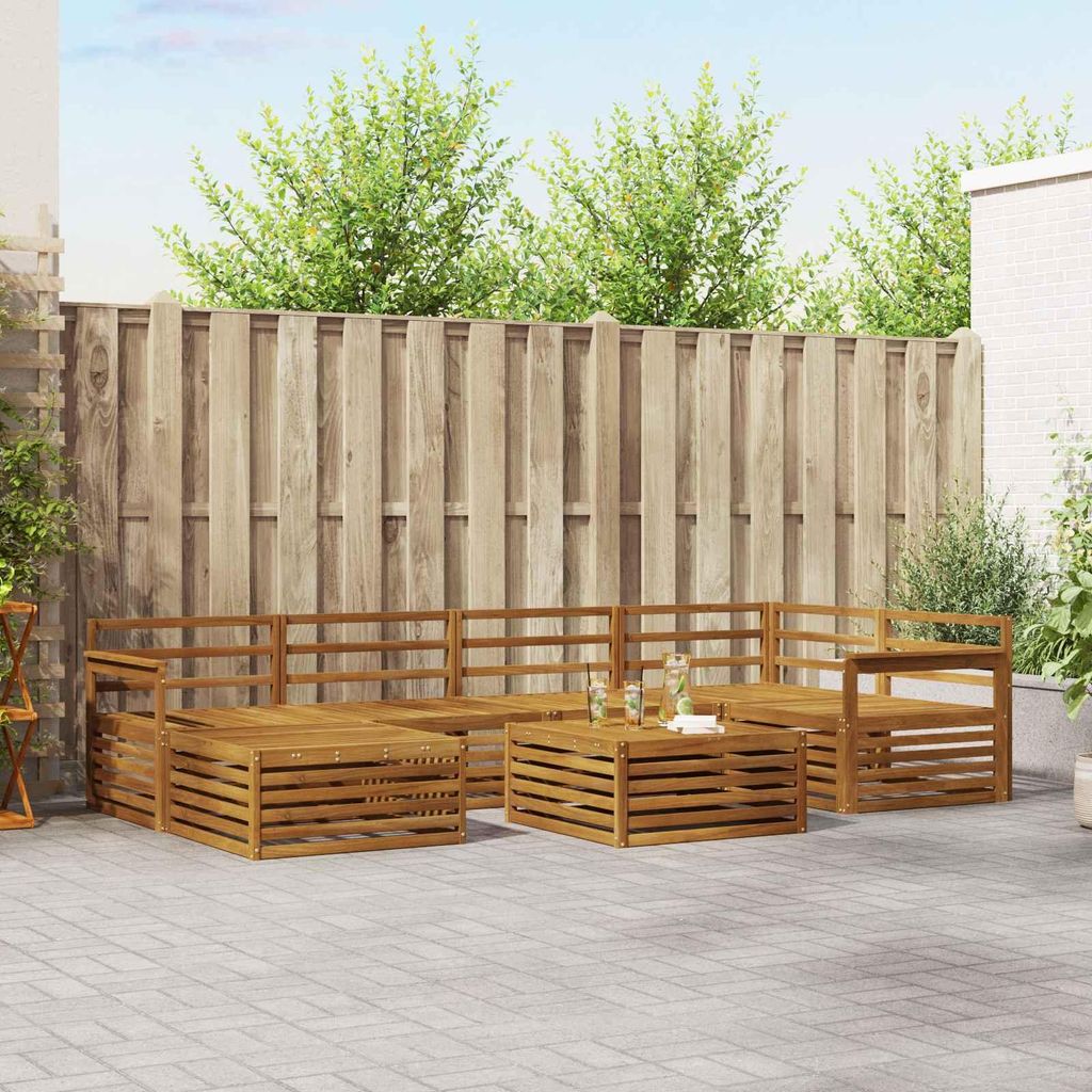 "Summerschlussverkauf"Outdoor-Sofagarnitur - CLORIS - Balkonmöbe/Sitzgruppe - 7 pcs - Moderne Design - Natur - Gartensofas DEMöbel111411
