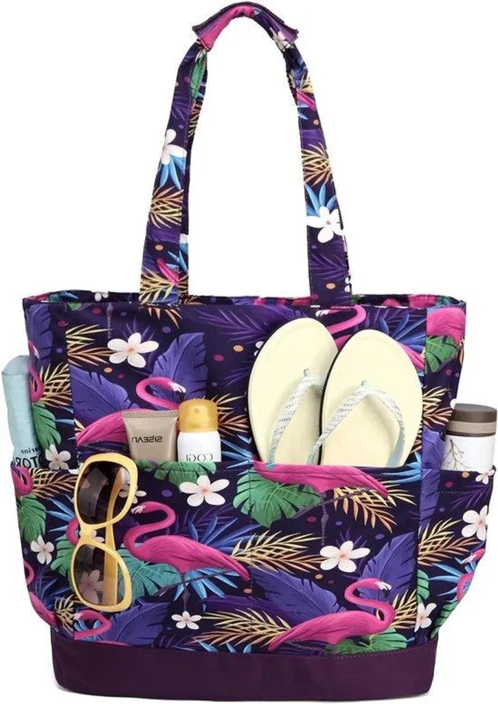 Grand cabas de plage pour femme étanche avec zip pratique pour l'été
