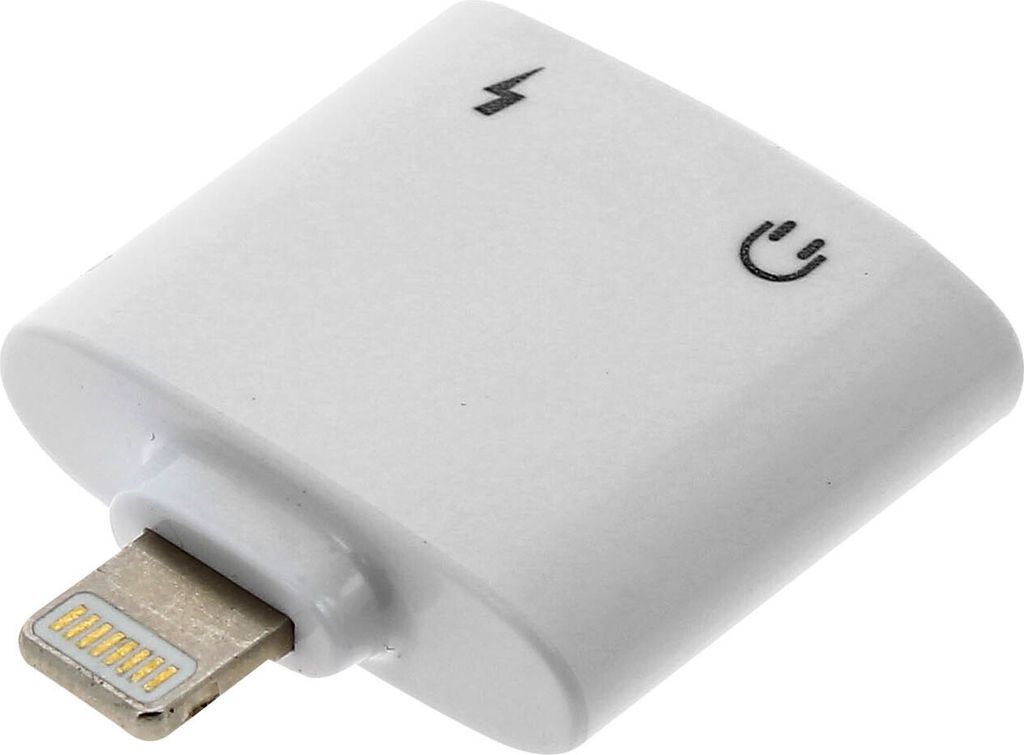 Audio-Ladeadapter iPhone iPad iPod mit 3,5mm Buchse - Weiß