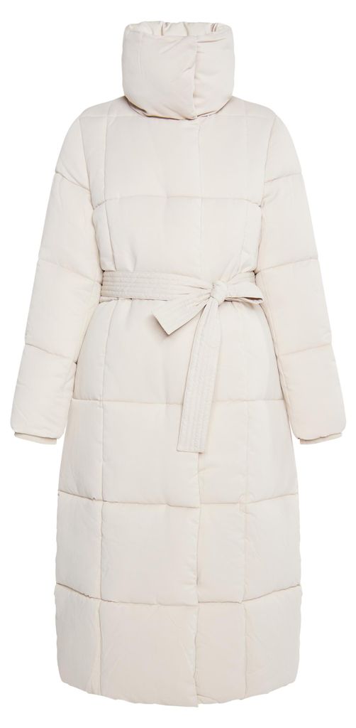 Cappotto lungo trapuntato da donna AODA - bianco lana, L Immagine del prodotto 