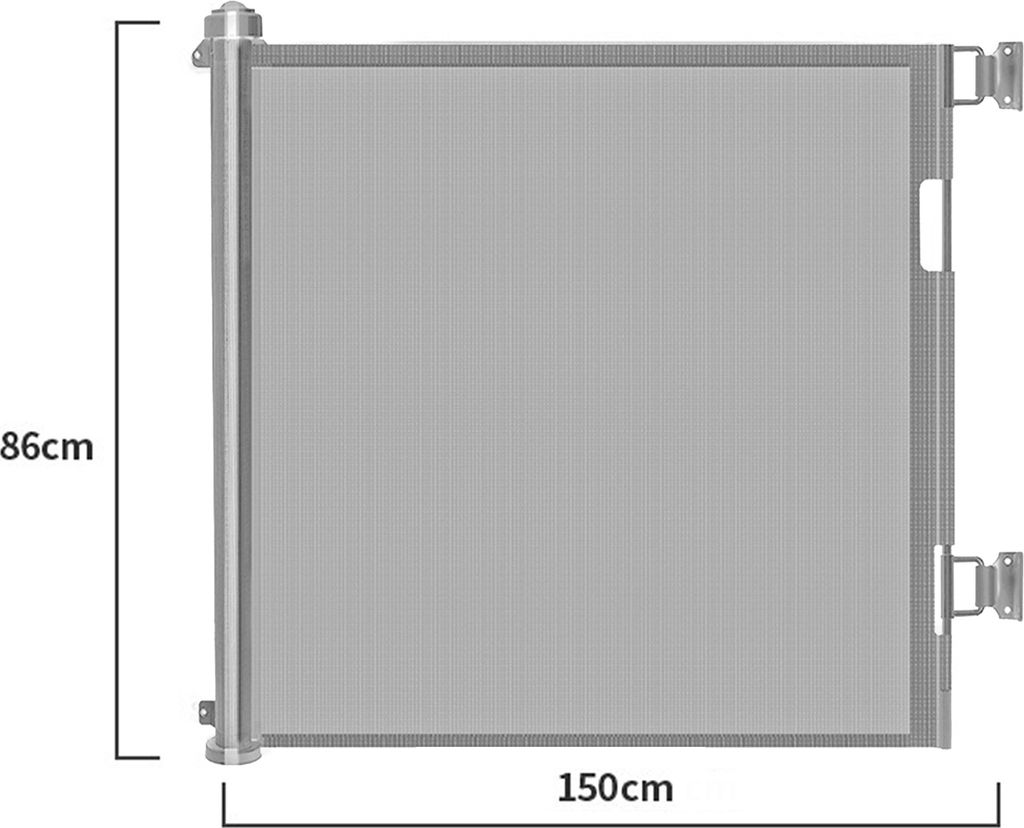 Türschutzgitter, Grau 0-150cm Kinderschutzgitter, Produktbild 10