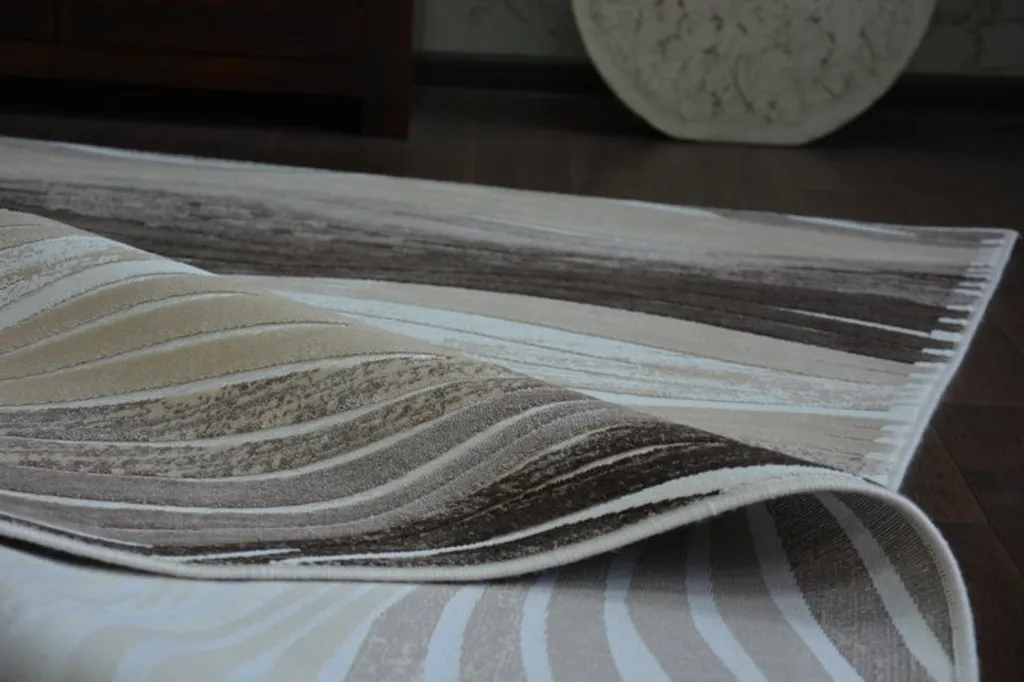 Petit Tapis Décoratif YAZZ Marron et Beige pour Salon et Chambre - 5