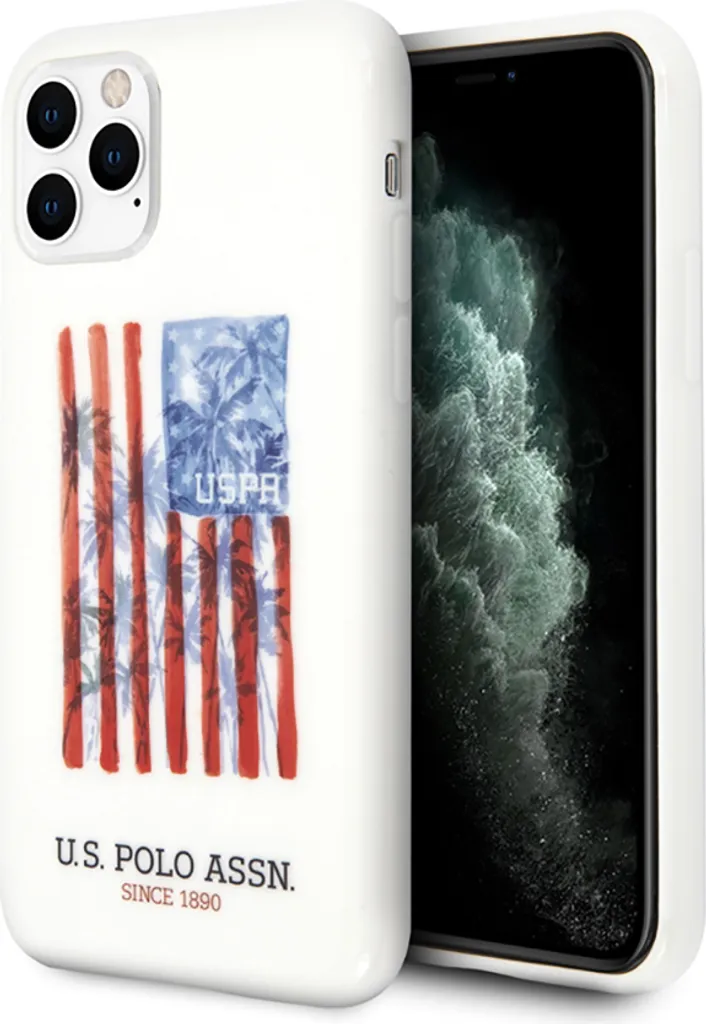 Look Iconico: Cover iPhone 11 Pro Max Polo USA American Flag Bianco