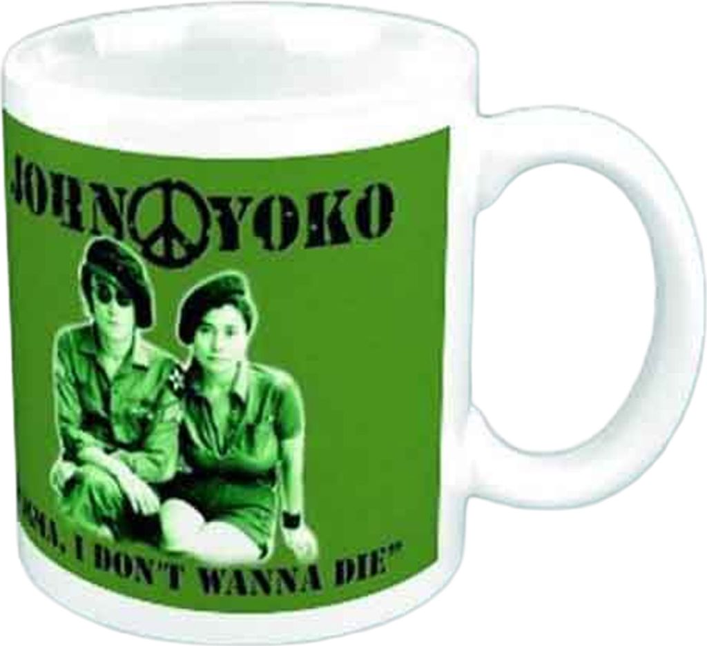 John Lennon - Kaffeebecher "I Don ́t Wanna Be A Soldier" RO13180 (Einheitsgröße) (Weiß/Grün)