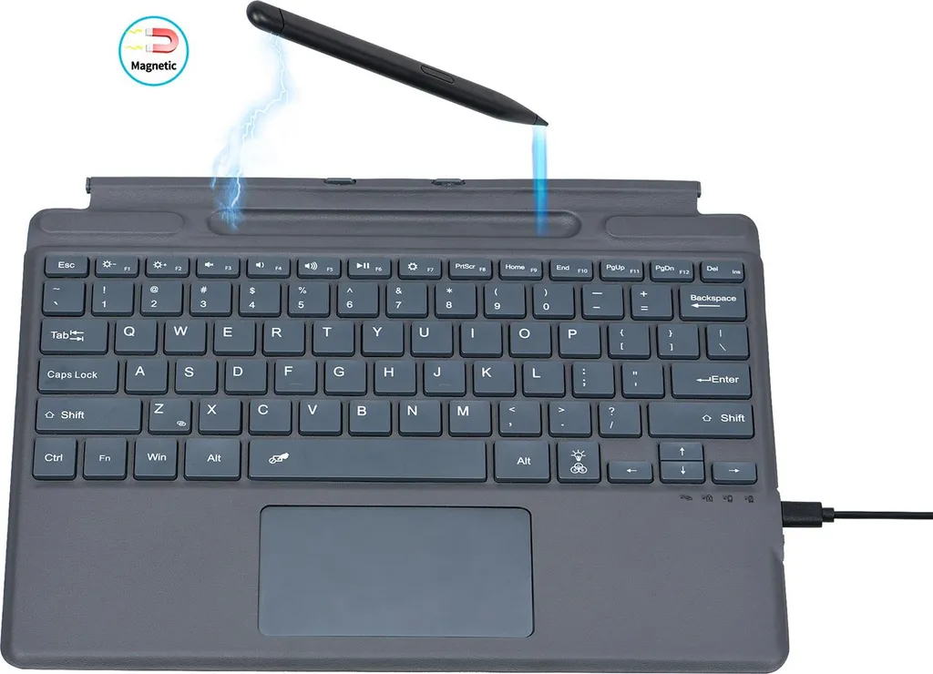 Clavier AZERTY pour Surface Pro 8/9/X avec Bluetooth et Rétroéclairage