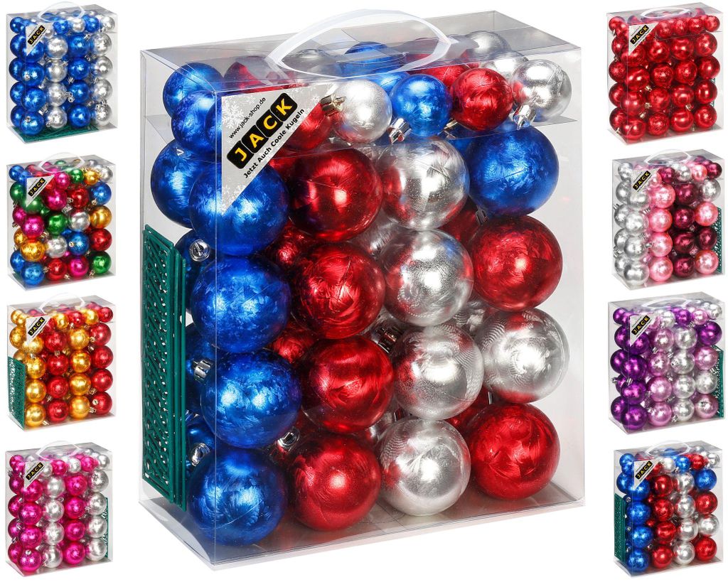 JACK by Inge 50x Kunststoff Kugeln Eislack Christbaumkugeln Produktbild 