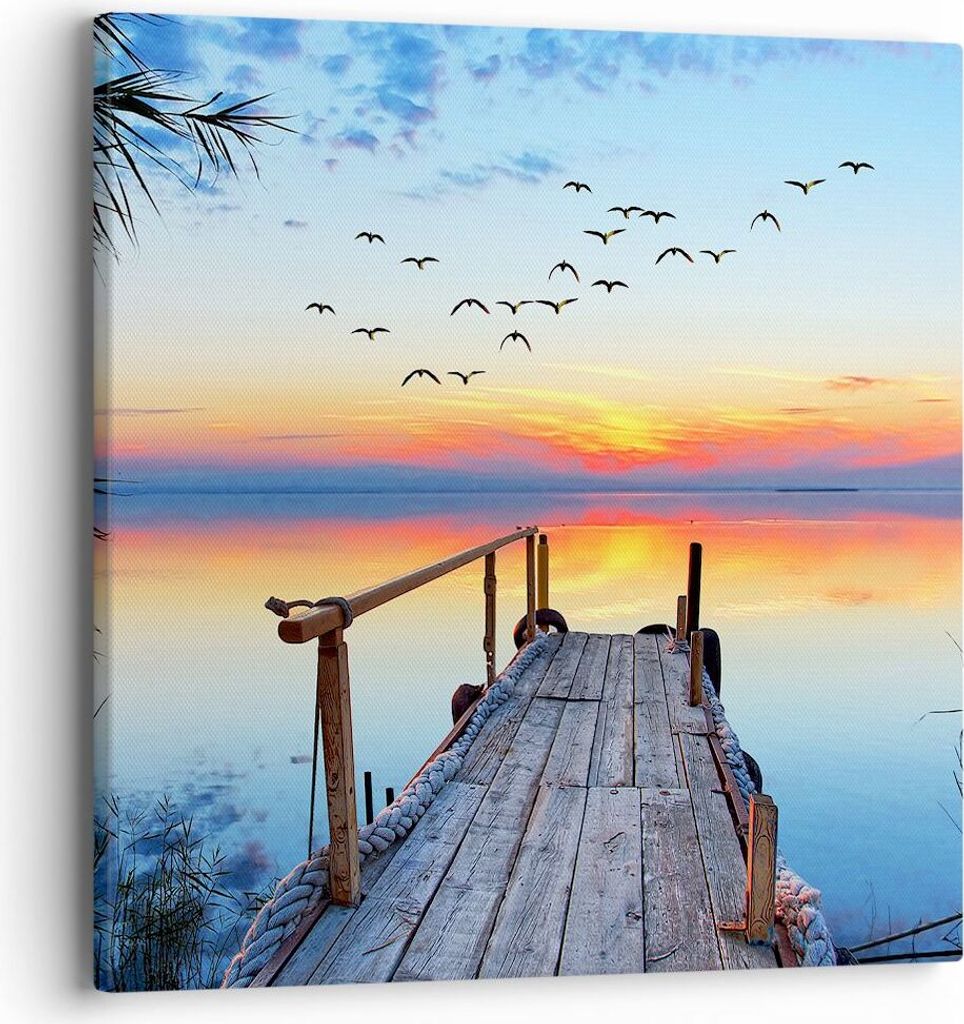 Bild auf Leinwand - Leinwandbild - Brücke See - 40x40cm - Produktbild 