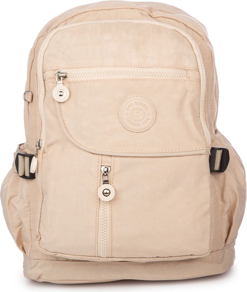 Bag Street Damen und Herren Rucksack Leicht Stadtrucksack Sport Freizeit Nylon Hellbeige