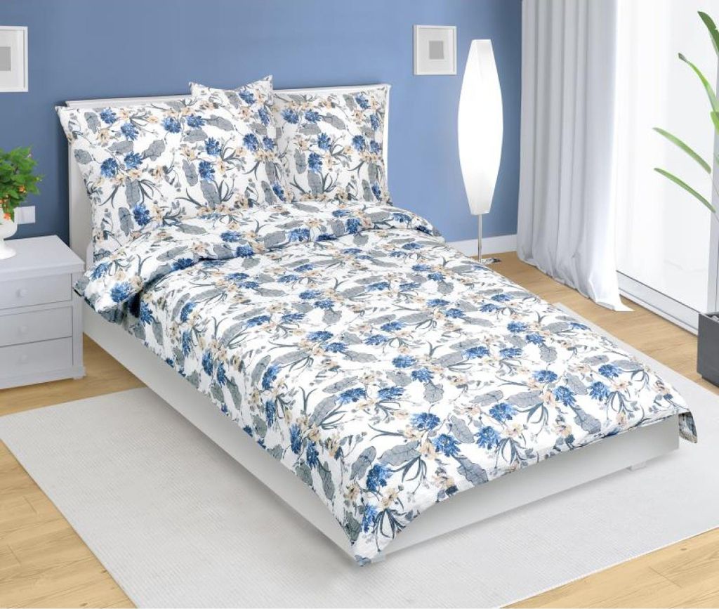 Kreppleinen - Blau - 140x200, 70x90