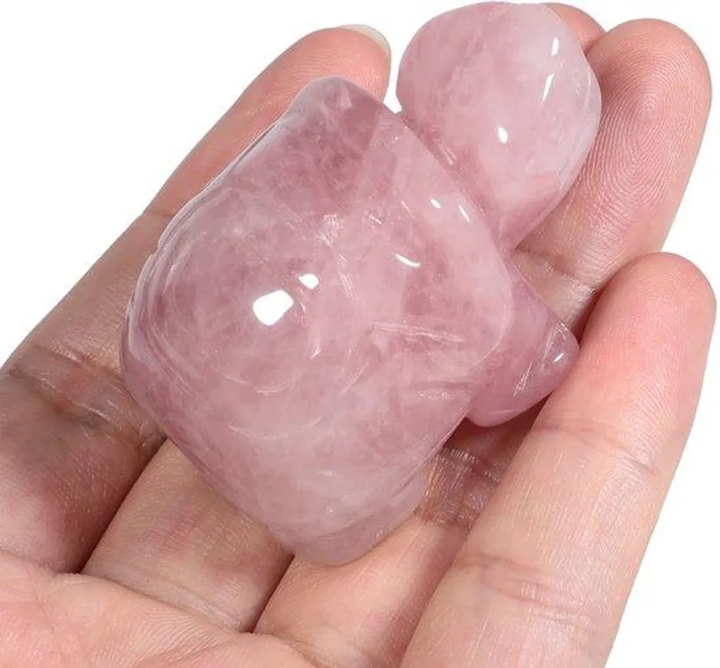Tortue en Quartz Rose pour Méditation et Lithothérapie à Emporter