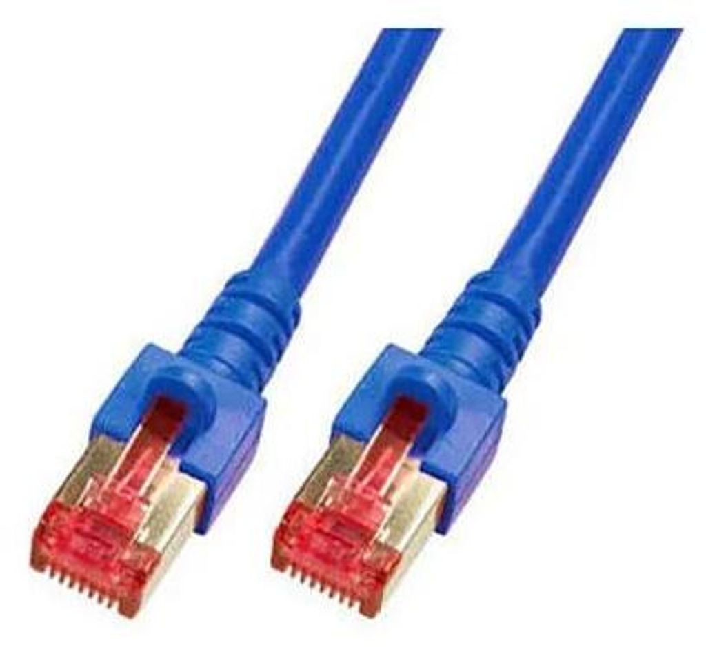 EFB RJ45 Patchkabel S/FTP Cat.6 LSZH 3m BLAU reines Kupfer Laengenaufdruck auf Knickschutztuelle patentiert