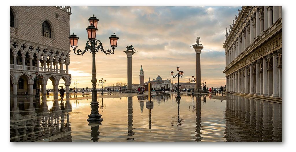 Tulup Küchenrückwand Spritzschutz aus Glas -100x50 -Spritzschutz auf gehärtetes GlasSehenswürdigkeiten Venedig Italien
