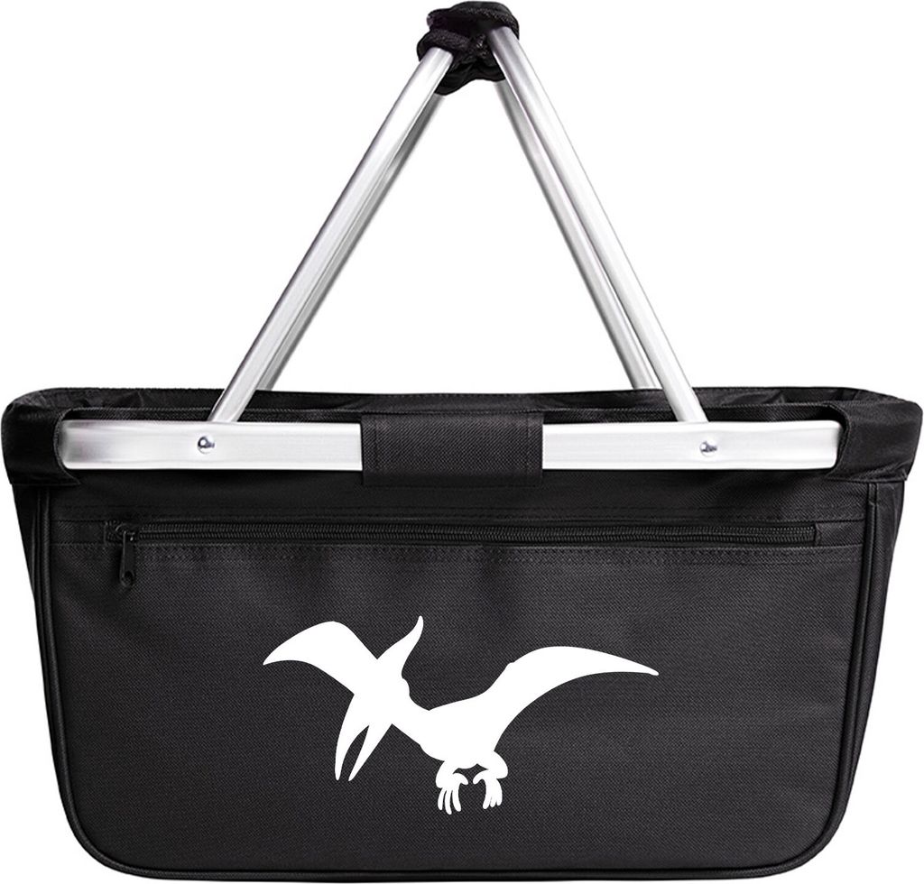 Huuraa Einkaufskorb Pteranodon Dinosaurier 20 Liter Black faltbarer Tragekorb Geschenkidee