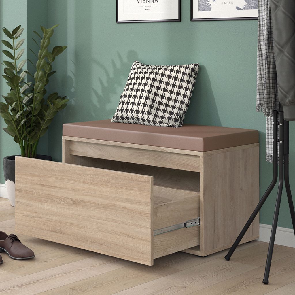 Schuhbank Vicco Iker Sonoma 80 x 45 cm, Model 35913