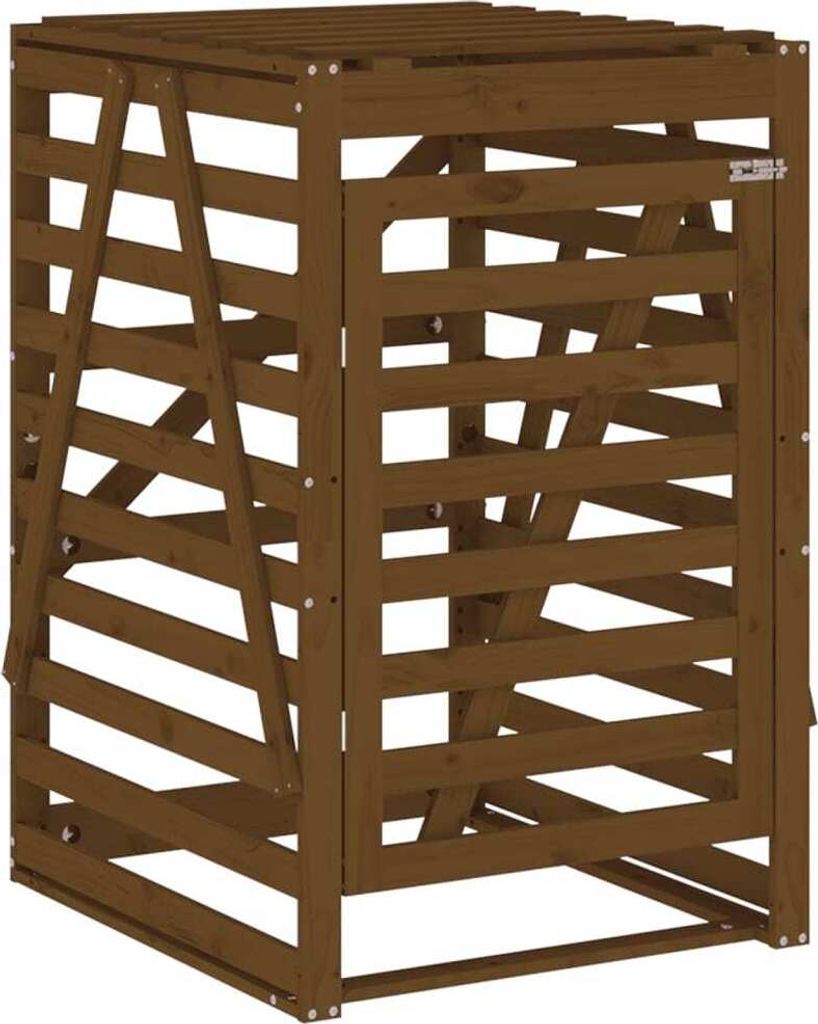 vidaXL Box na odpadky Honey Brown 84x90x128,5 cm Masívne Obrázok produktu 