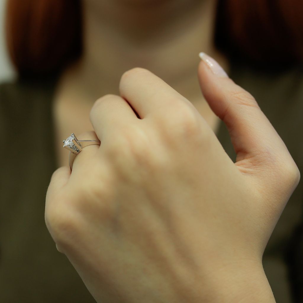 0,45 Carat Solitär Diamantring 14 Karat Weißgold - 49 (15,60 mm)