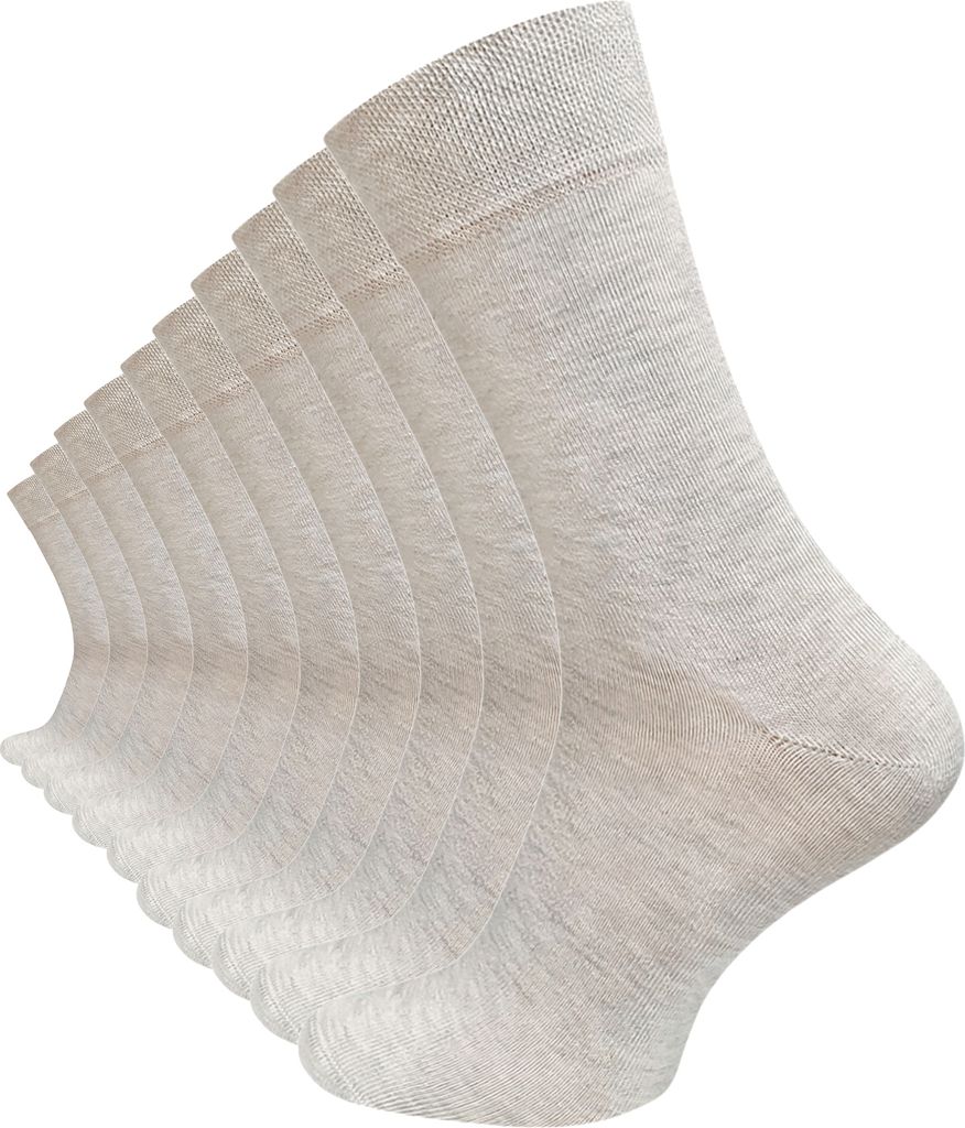 Cotton Prime 10 Paar Komfortsocken ohne Bund Gesundheitssocken aus Baumwolle 35-38 beige