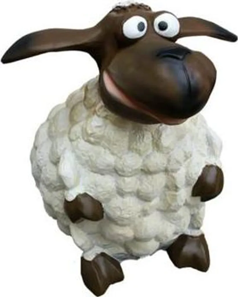 Mouton de jardin design moderne blanc en plastique - Sculpture 40cm