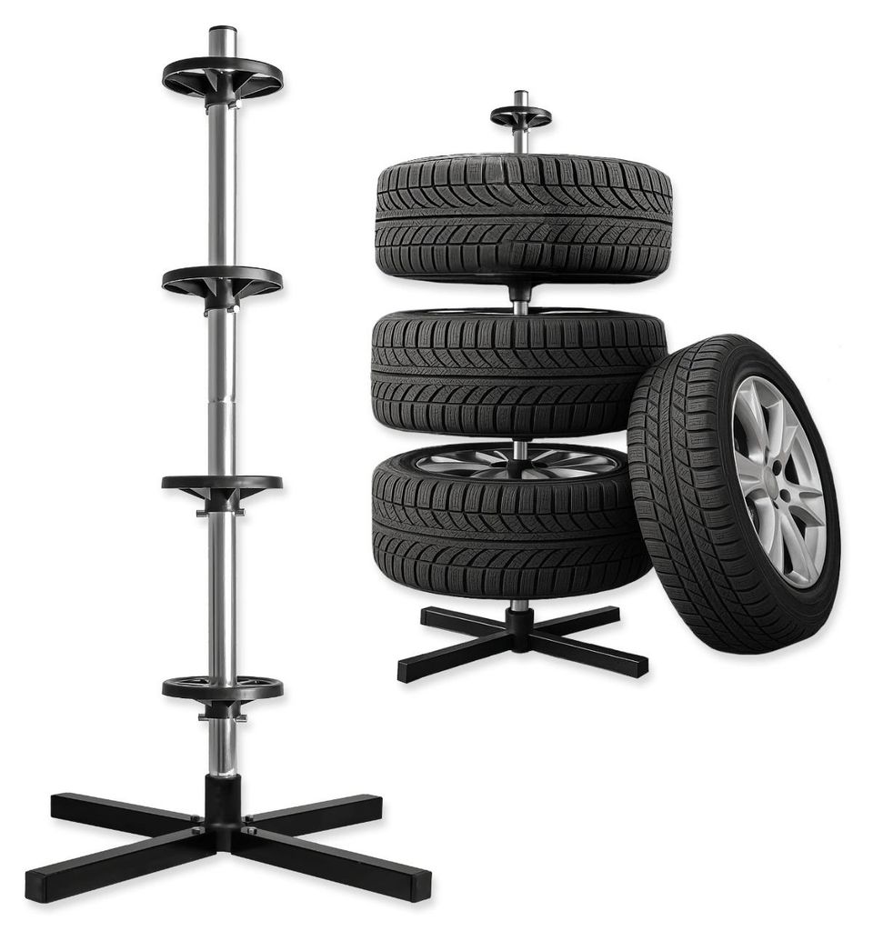 WALTER Felgenbaum Reifenständer für PKW Reifen, Stabiler Felgenhalter bis zu einem max. Gewicht von 100 kg, geeignet für Autoreifen von bis zu 2...
