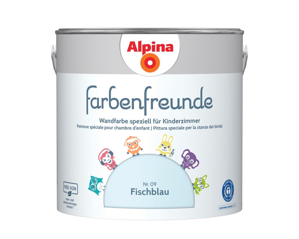 Alpina Farbenfreunde Wandfarbe Nr. 09 fischblau 2,5 L matt Produktbild 