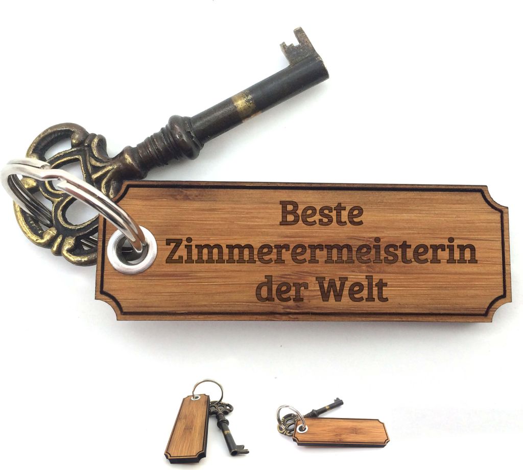 Mr. & Mrs. Panda Schlüssel Anhänger Zimmerermeisterin - Bambus - Geschenk, Schlüsselanhänger Für Herren, Taschenanhänger, Geschenke, Beruf, a...