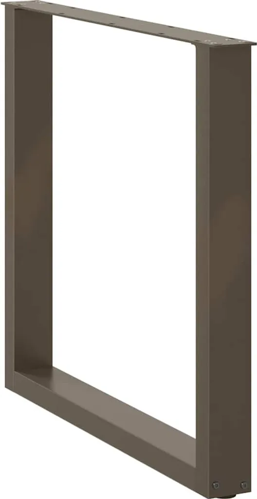 Set 2 Gambe per Tavolo Design a U 90 cm Acciaio Naturale Professionale - 4