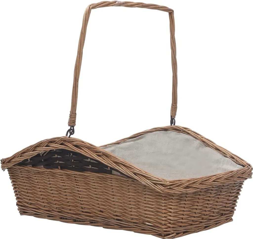 Panier de transport de bûches pour cheminée marron - Stockage facile